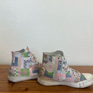 Converse Kids/Womens Patchwork High-Tops - Pink, Blue, Green